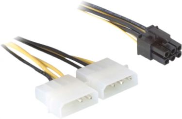 2x 4-Pin Molex auf 6-Pin PCIe Adapterkabel 