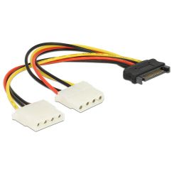 Delock Power SATA 15 Pin > 2x 4-Pin PCI Molex 
