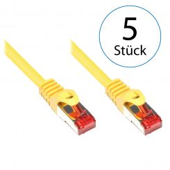 5,0m LAN Netzwerkkabel Cat.6 Gelb - 5er Pack 
