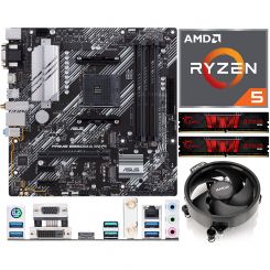 Aufrüstkit AMD Ryzen 5 5650GE (6x 3,4GHz) + 16GB RAM + ASUS Prime B550M-A WIFI Mainboard 