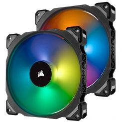 140mm Corsair ML Series ML140 PRO RGB LED Premium Magnetic Levitation Fan Gehäuselüfter - 2er-Pack 