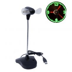 USB Ventilator mit LED Anzeige (UHR) 