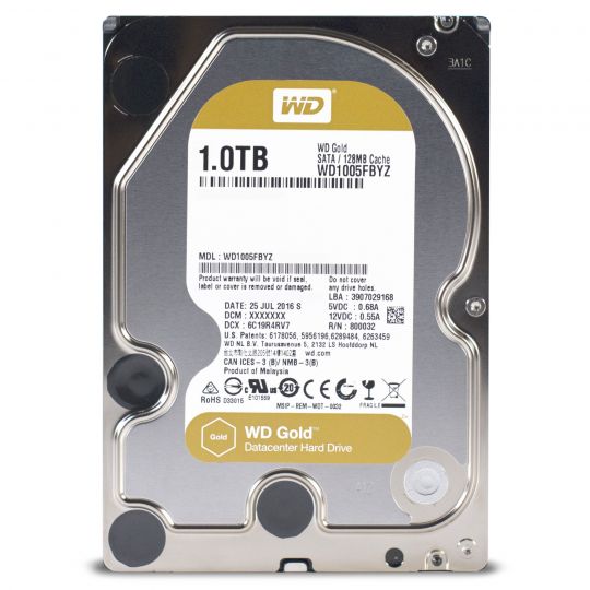1000GB WD Gold WD1005FBYZ - 3,5" Serial ATA-600 HDD 