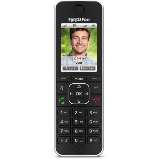 AVM FRITZ!Fon C6 Mobilteil (DECT) für Internet- und Festnetztelefonie in Schwarz 