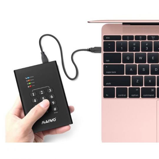 ARLT 2,5" HDD Gehäuse mit Verschlüsselung & Keypad 