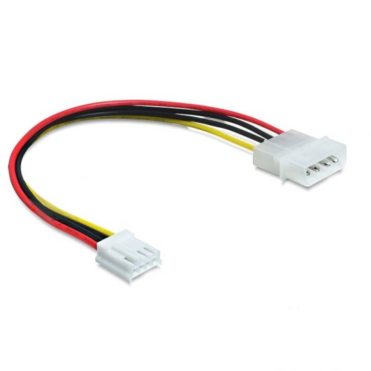 0.24m DeLOCK Stromkabel Molex 4-Pin Stecker auf Floppy 4-Pin Buchse 