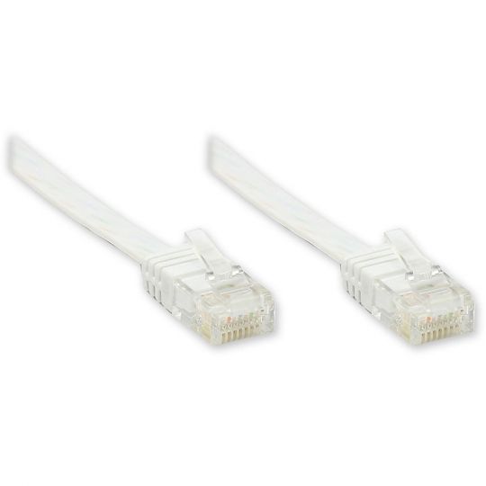 20m LAN Netzwerkkabel Cat.6 Weiß Flach 