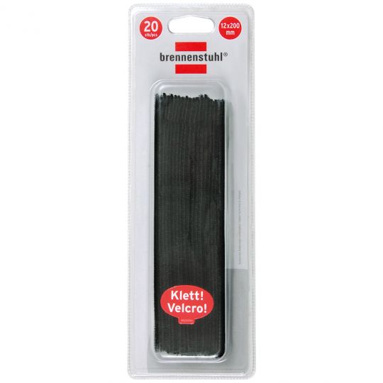 20Stk. Klett Kabelbinder Schwarz 20cm 