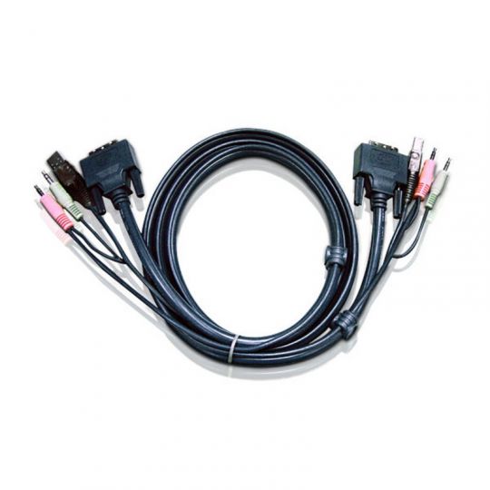USB DVI-D Dual Link KVM Kabel 5m 