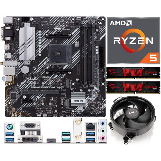 Aufrüstkit AMD Ryzen 5 5650GE (6x 3,4GHz) + 16GB RAM + ASUS Prime B550M-A WIFI Mainboard 