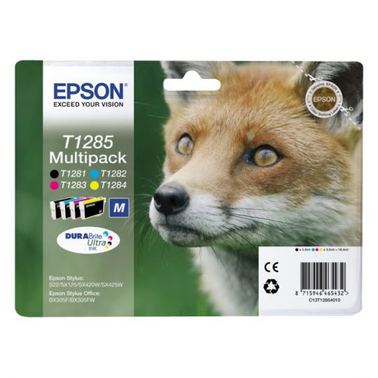 Epson T1285 Tintenpatrone Multipack - Schwarz, Gelb, Cyan, Magenta 