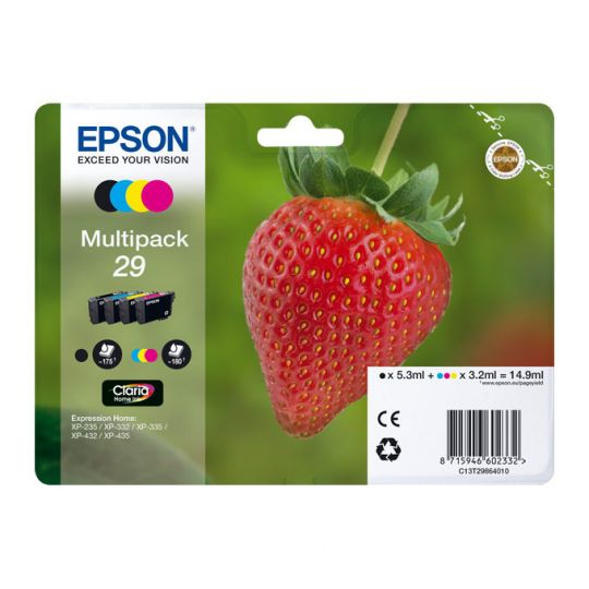 Epson 29 Multipack (C13T29864010) Tintenpatrone Schwarz, Gelb, Cyan, Magenta 