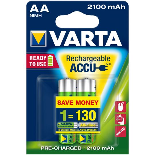 Varta Ready to Use HR 6 AA Mignon 2er Pack Akkus 