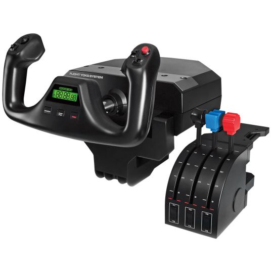 Logitech Saitek Flight Yoke System - Professionelles Steuerhorn und Schubregler 