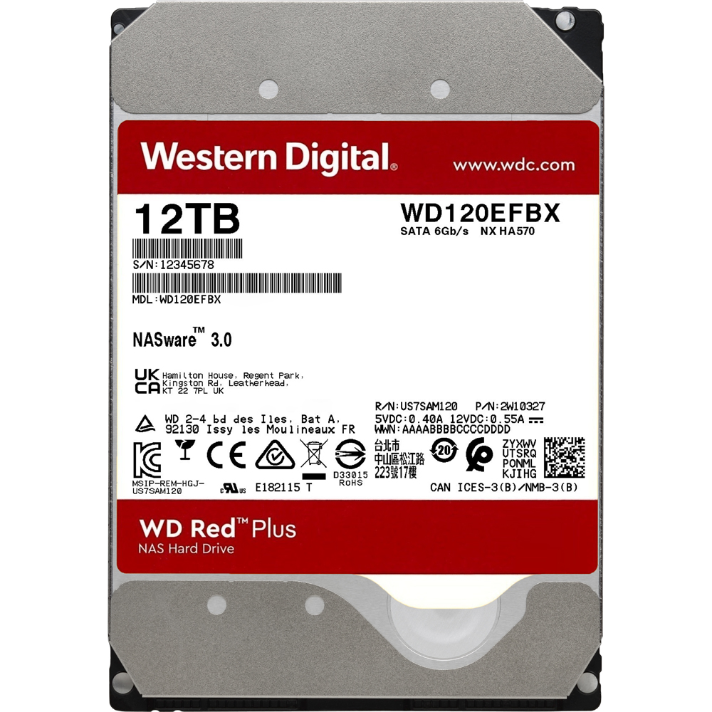 12000GB WD Red Plus WD120EFBX - 3,5" Serial ATA-600 HDD 