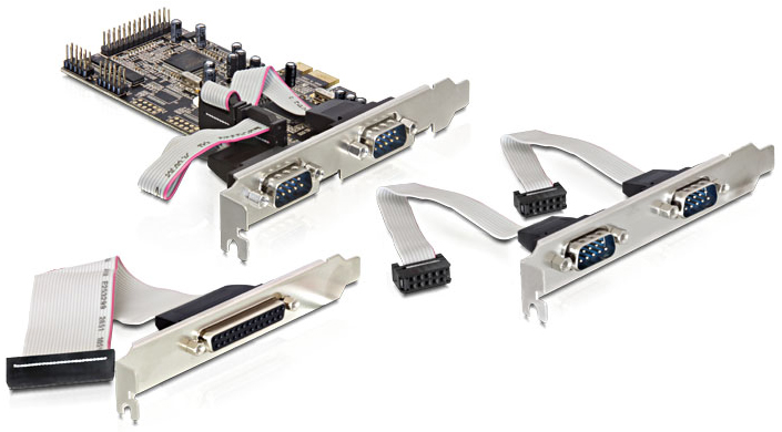 Delock PCI Express Karte > 4 x Seriell, 1 x Parallel - B-Ware 