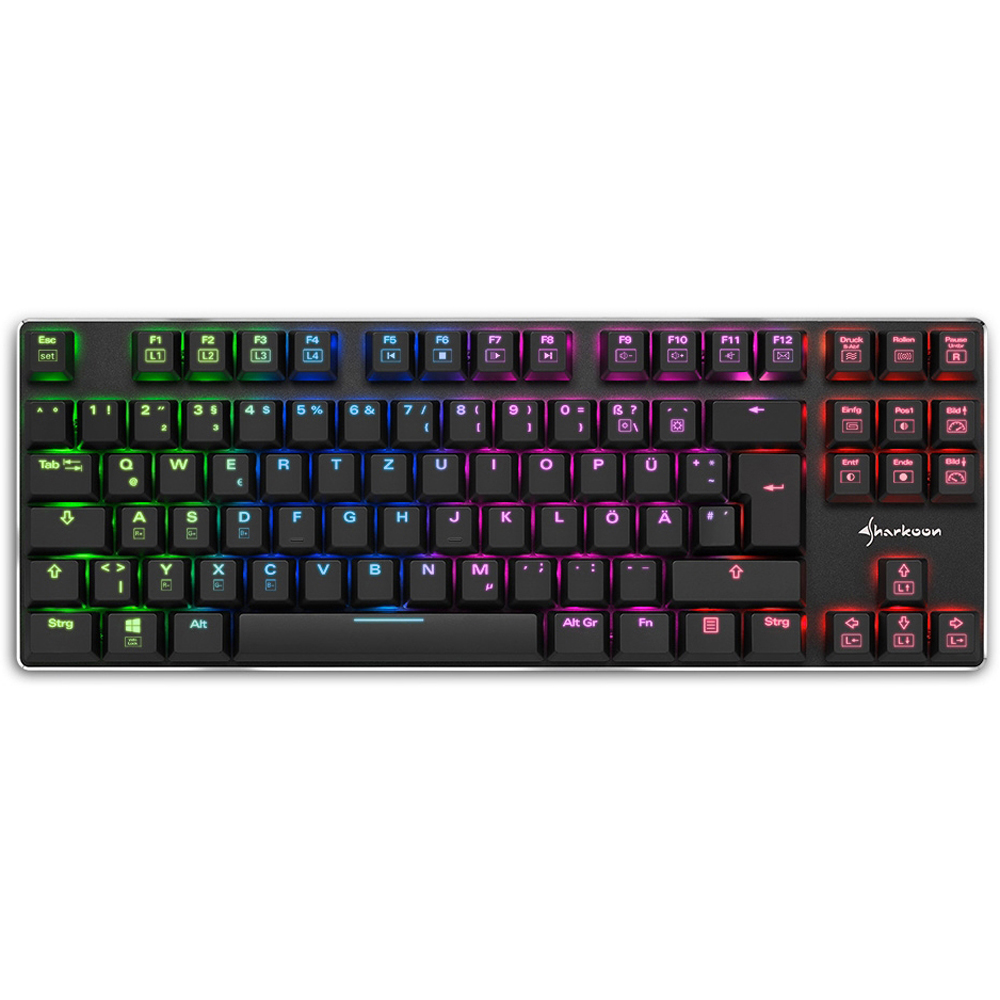 Sharkoon PureWriter TKL RGB - Kaihua Kailh Choc Low Profile Blue 