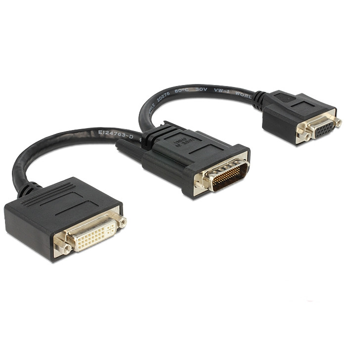 Adapter DMS-59 Stecker zu DVI 24+5 + VGA Buchse 