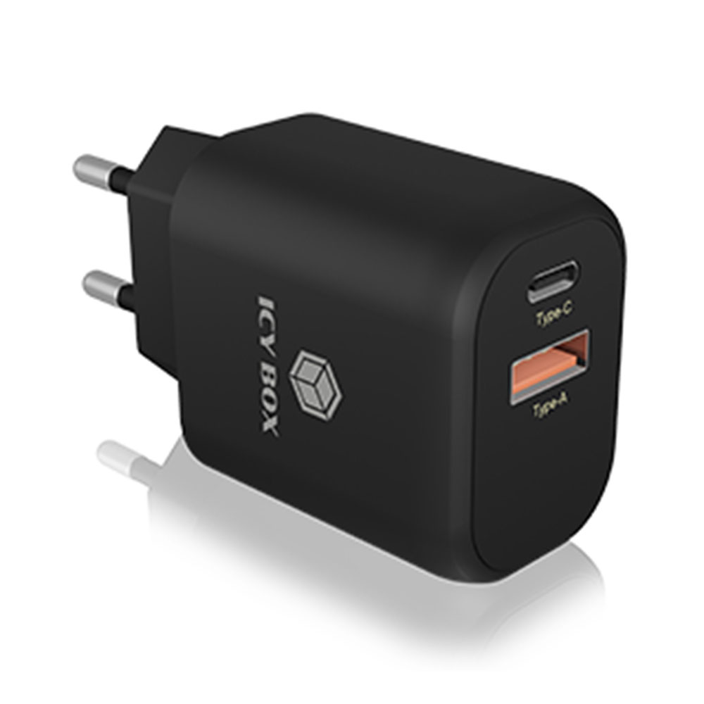 Raidsonic ICY BOX IB-PS102-PD Steckerladegerät mit USB-A und USB-C Anschluss 