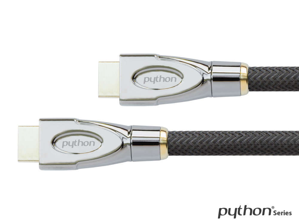 1m Python HDMI 2.0 Kabel 4K2K UHD 60Hz Nylongeflecht Schwarz 