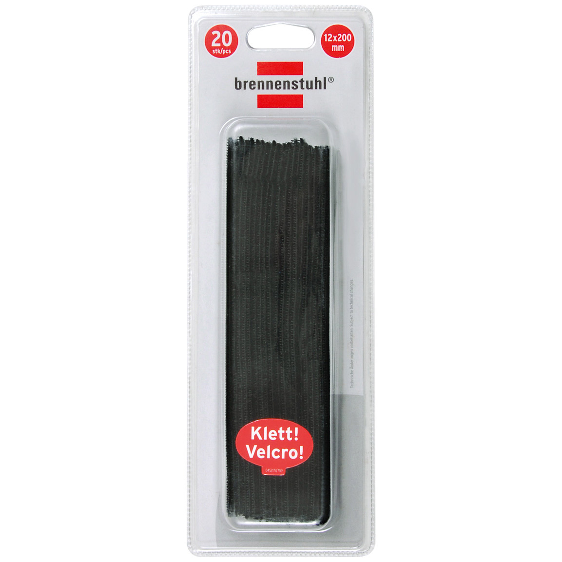 20Stk. Klett Kabelbinder Schwarz 20cm 