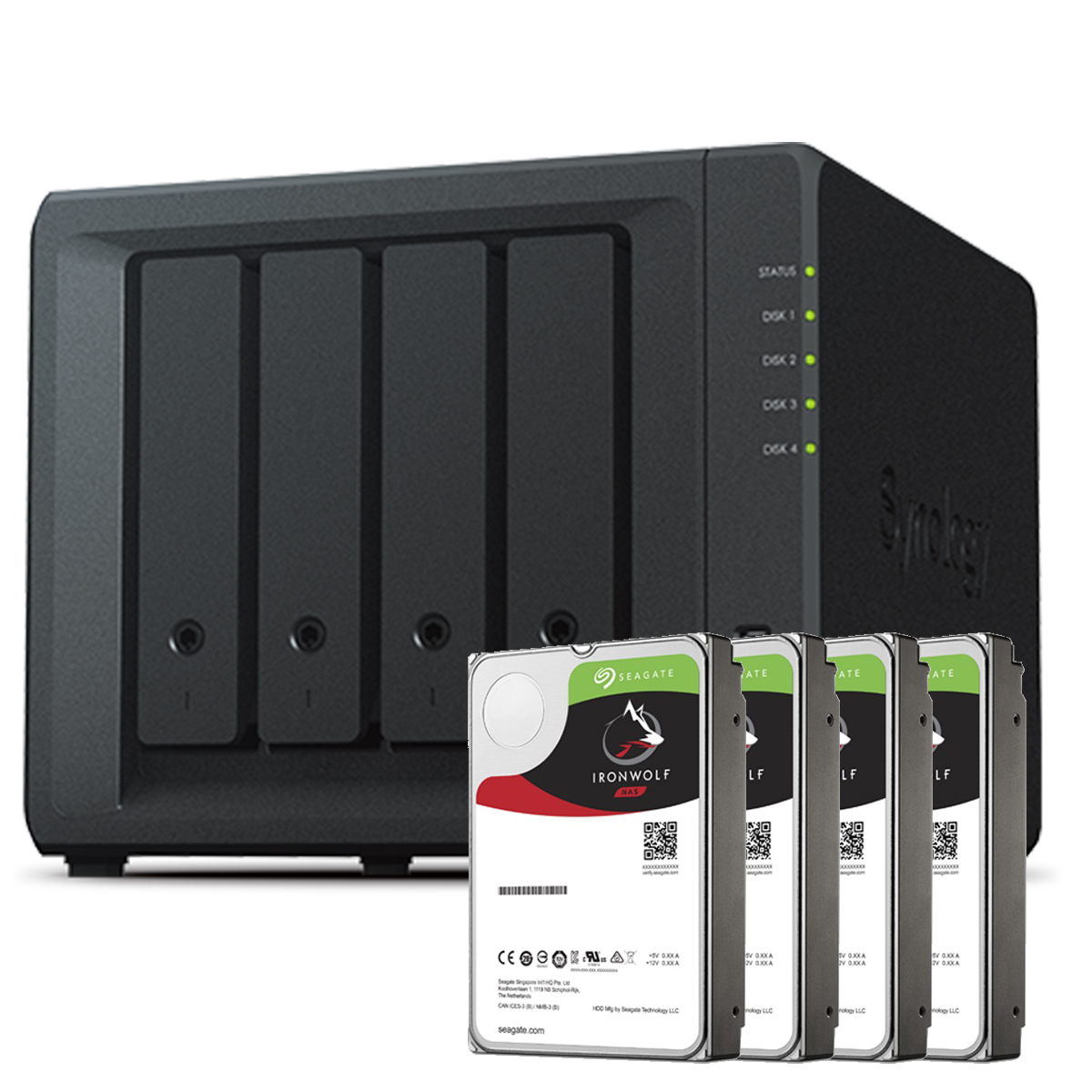 4-Bay Synology DiskStation DS418 NAS + 4x 4TB NAS HDD 