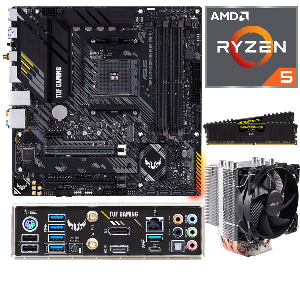 Aufrüstkit AMD Ryzen 5 5600X + ASUS TUF Gaming B550M-Plus (WiFi) Mainboard + 16GB RAM 
