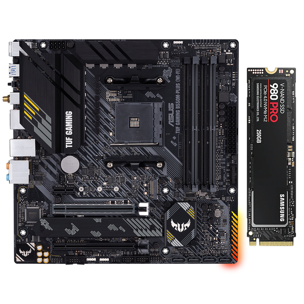 Bundle - ASUS TUF GAMING B550M-PLUS (WiFi) + Samsung 980 Pro 250GB 
