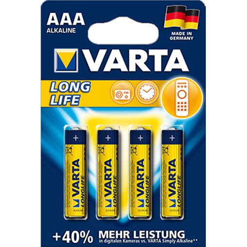Varta Longlife LR03 AAA Micro 4er Pack 