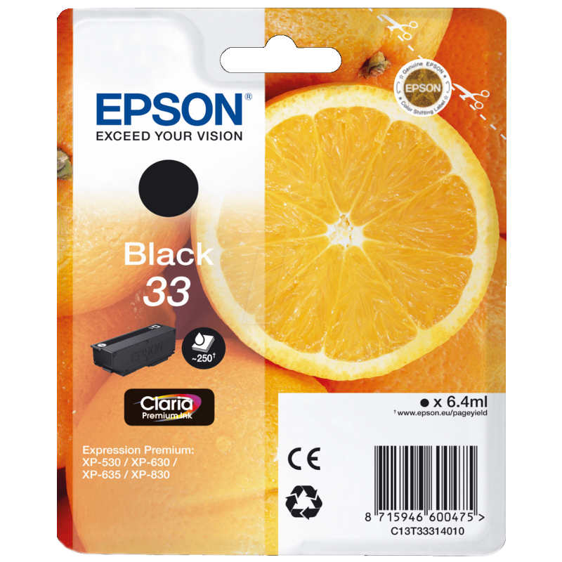 Epson 33 Tintenpatrone Schwarz 