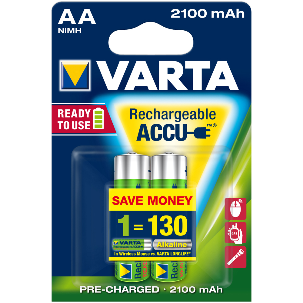 Varta Ready to Use HR 6 AA Mignon 2er Pack Akkus 