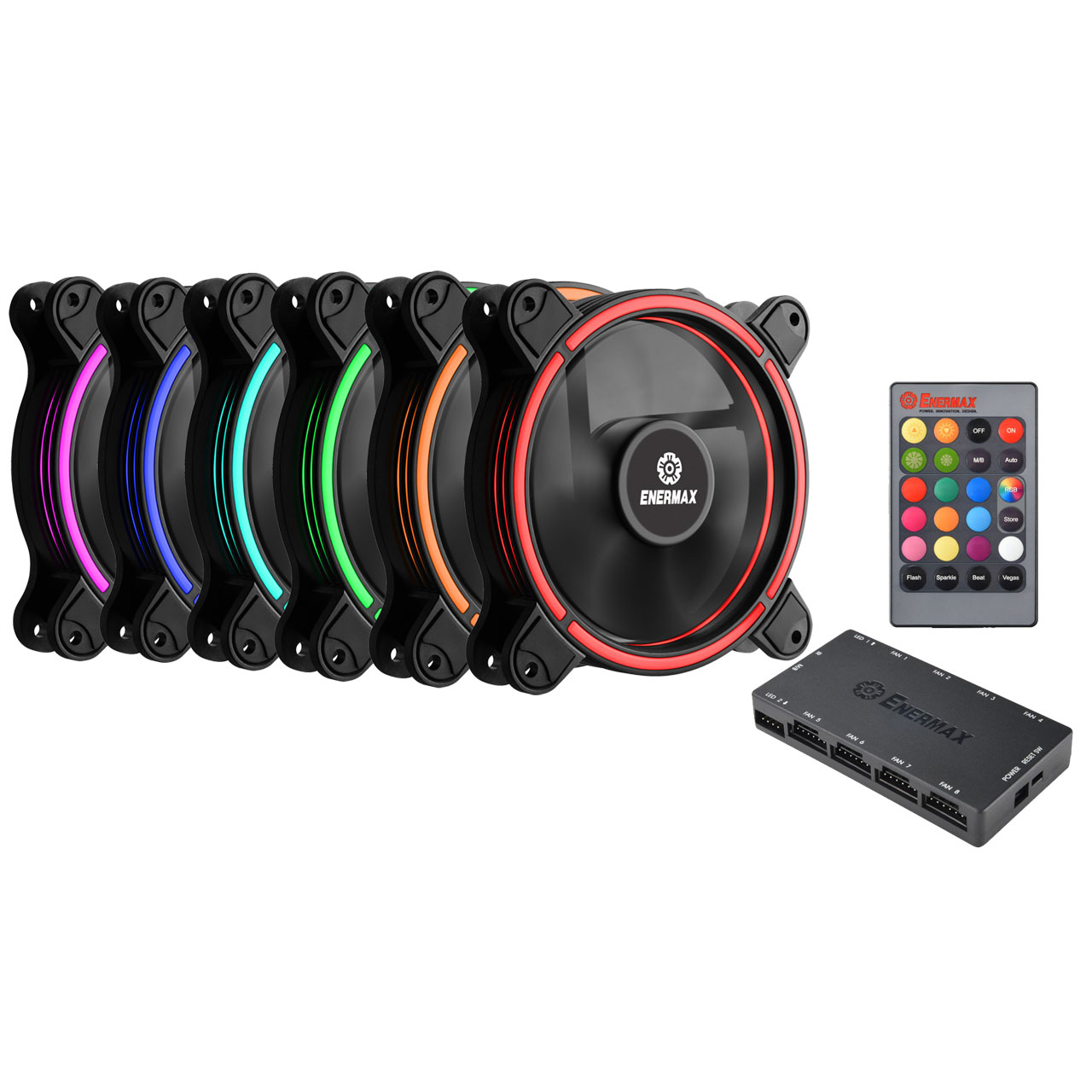 120mm Enermax T.B.RGB 6er-Pack Gehäuselüfter 