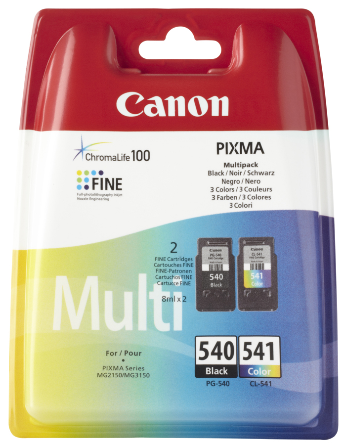 Canon PG-540 / CL-541 Multipack Tintenpatrone Schwarz, Gelb, Cyan, Magenta 