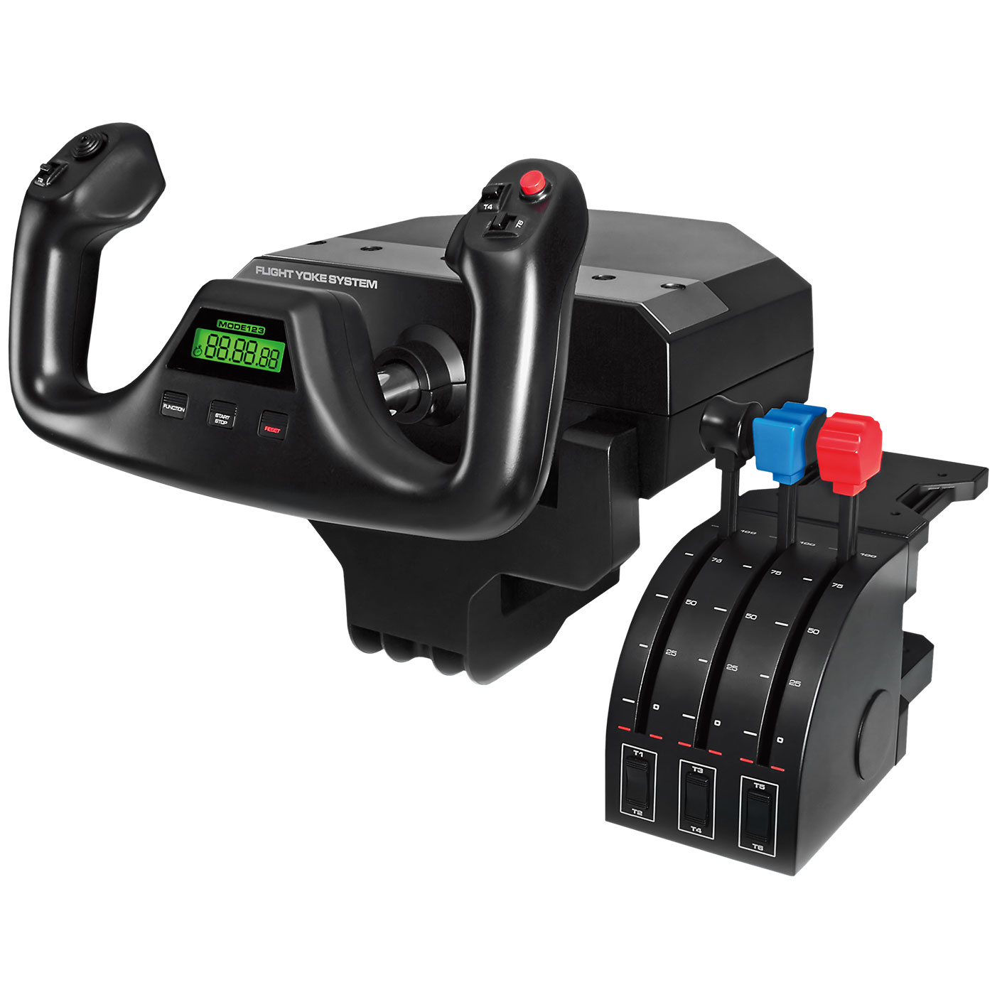 Logitech Saitek Flight Yoke System - Professionelles Steuerhorn und Schubregler 